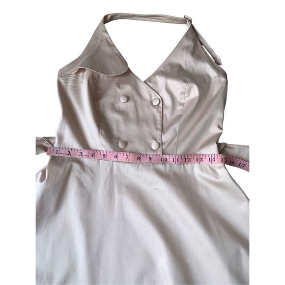 Burberry Vintage Pink Double Breasted Halter Top A-Line Dress - Picture 12 of 13